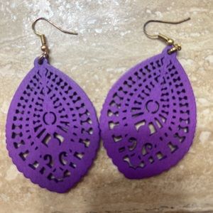 Plunder Purple Wood Earrings